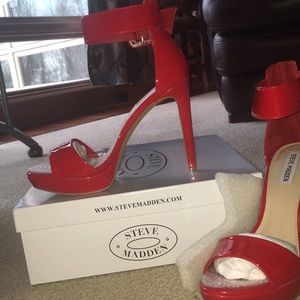 Steve Madden Circuit Red Ankle Strap Heels
